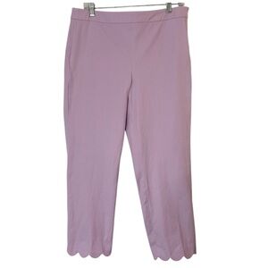 Talbots Chatham Crop Straight Leg Pants Light Purple Scallop Hem Sz8 Easter